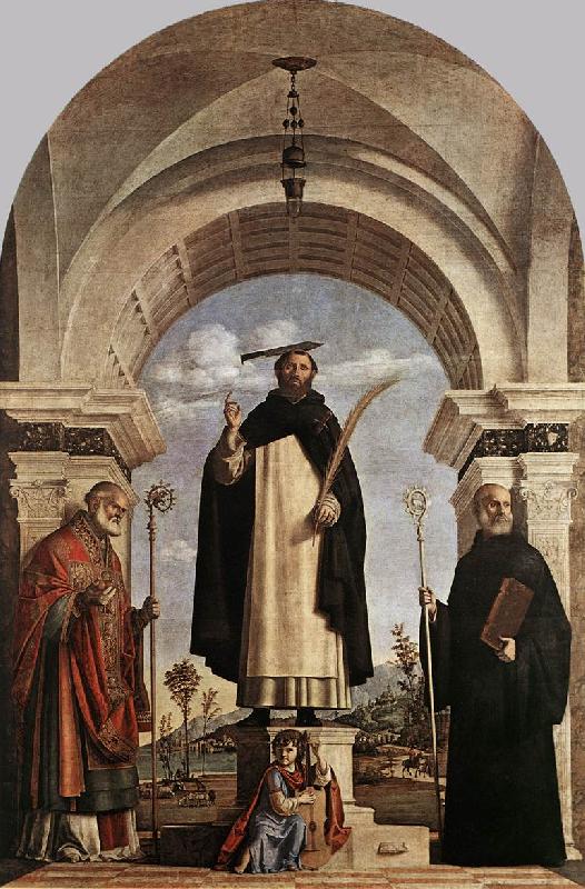 CIMA da Conegliano St Peter Martyr with St Nicholas of Bari, St Benedict and an Angel Musician dfg Germany oil painting art